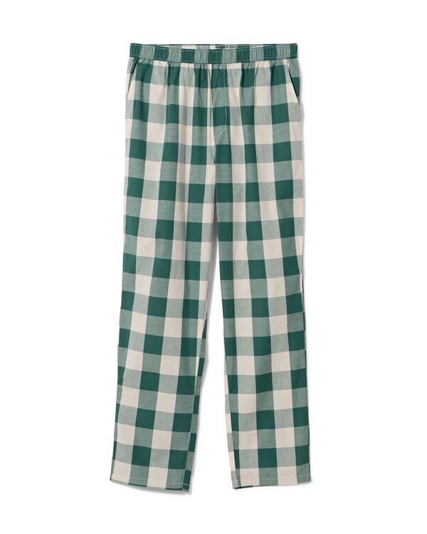 heren pyjamabroek met ruiten poplin katoen groen groen - 23650770GREEN - HEMA