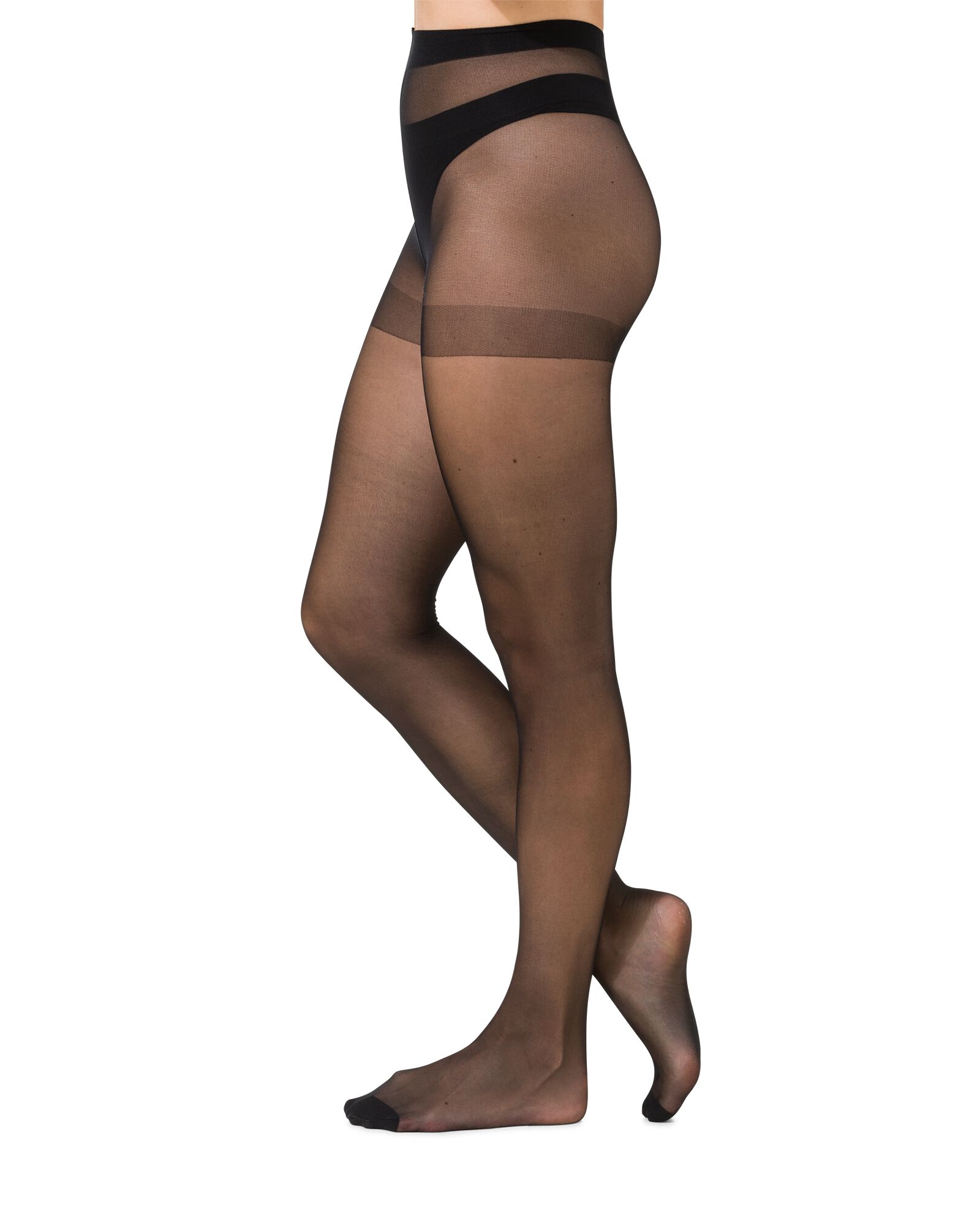 2-pak pantys shine to go - 20 denier zwart zwart - 1000006413 - HEMA