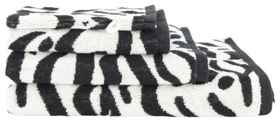 handdoek - zware kwaliteit wit/zwart - 1000019510 - HEMA