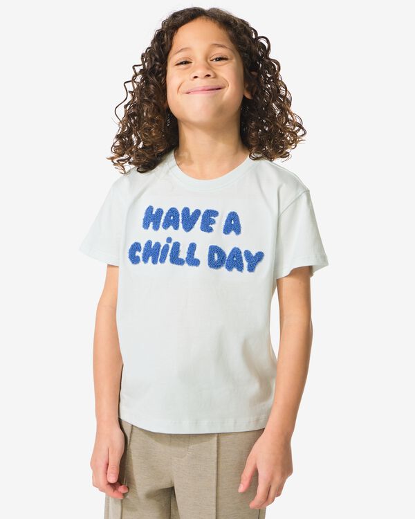 kinder T-shirt chill blauw blauw - 30792901BLUE - HEMA