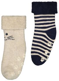 baby sokken met katoen - 2 paar beige beige - 1000028753 - HEMA