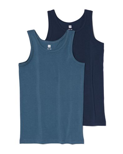 kinder hemden basic stretch katoen - 2 stuks blauw blauw - 19280790BLUE - HEMA