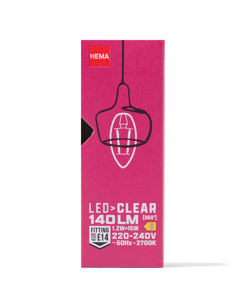 led kaars clear E14 1.2W 140lm - 20070080 - HEMA