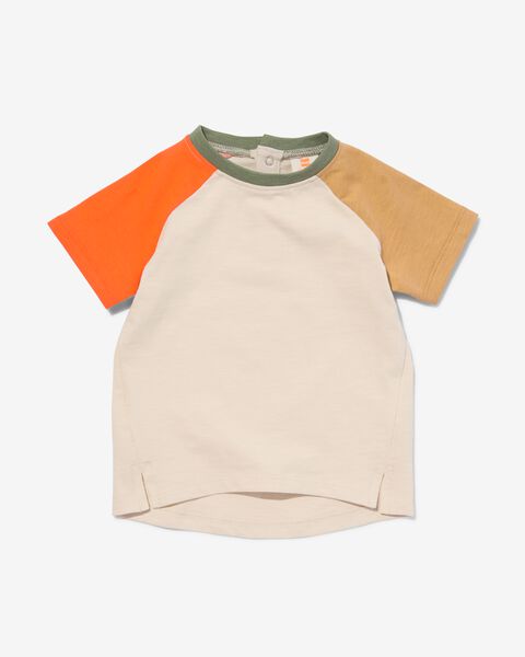 baby t-shirt met kleurblokken oranje - 1000031033 - HEMA