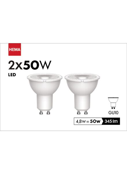 LED lamp 50W - 345 lm - spot - helder - 2 stuks - 20090041 - HEMA