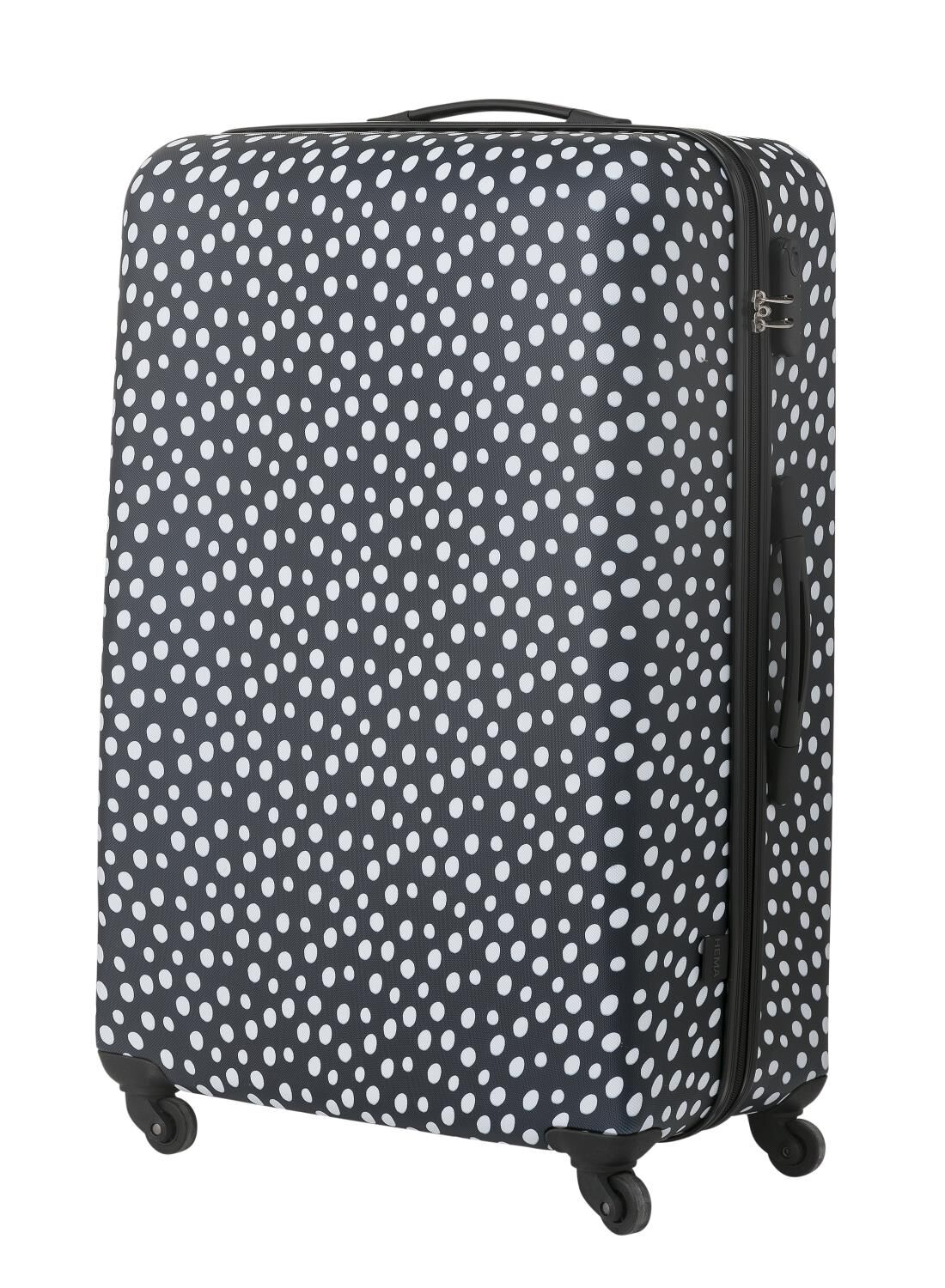 Hema Koffer 77 X 52 X 28 Donkerblauw Stip hema kopen in de aanbieding