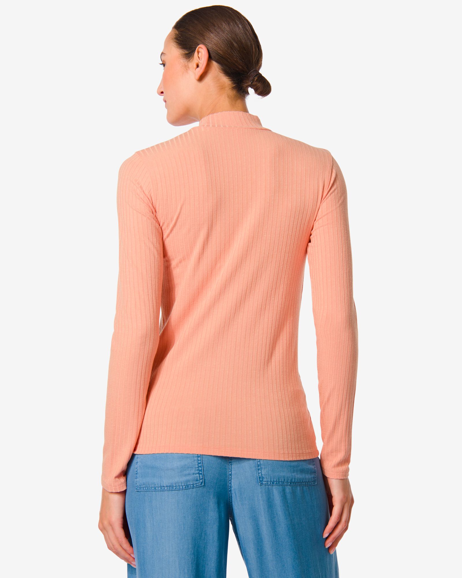 dames shirt Chelsea met ribbels paars paars - 36297195PURPLE - HEMA