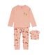 kinder pyjama met katten en poppennachtshirt lichtroze 110/116 - 23050683 - HEMA