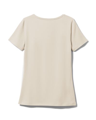 dames basis t-shirt beige M - 36364127 - HEMA