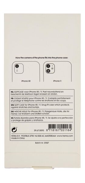 softcase iPhone XR/11 transparant - 39670093 - HEMA