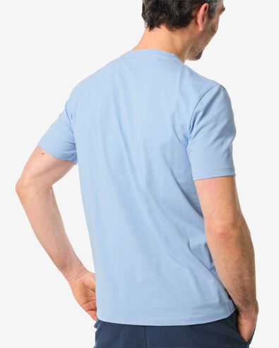 heren t-shirt met stretch blauw L - 2115226 - HEMA