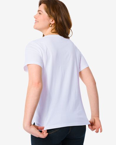 dames t-shirt Danila met bamboe wit S - 36331381 - HEMA