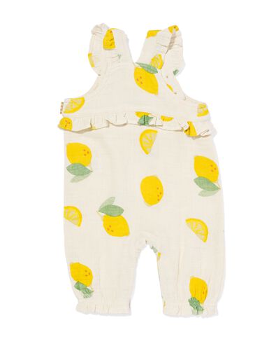 newborn jumpsuit mousseline citroenen ecru ecru - 33488010ECRU - HEMA