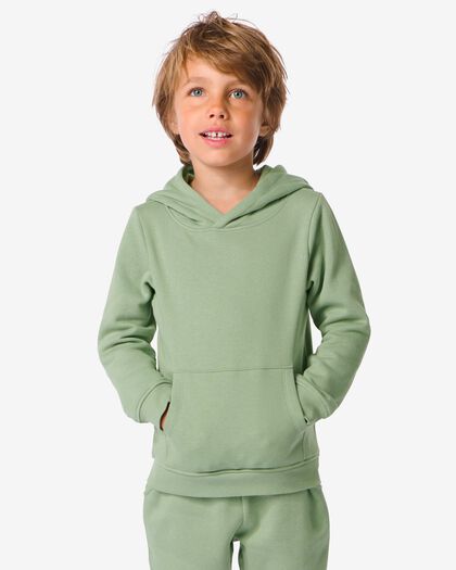 kinder hoodie met kangeroezak groen 110/116 - 30769429 - HEMA