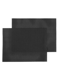 placemats - 32 x 42 - kunststof - zwart - 2 stuks - 5360009 - HEMA