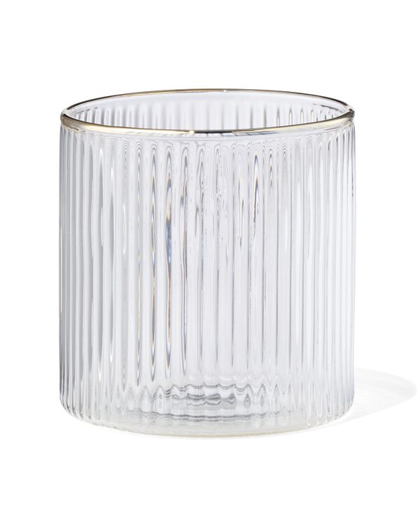 glas voor geurkaars XS ribbel transparant - 13507521 - HEMA