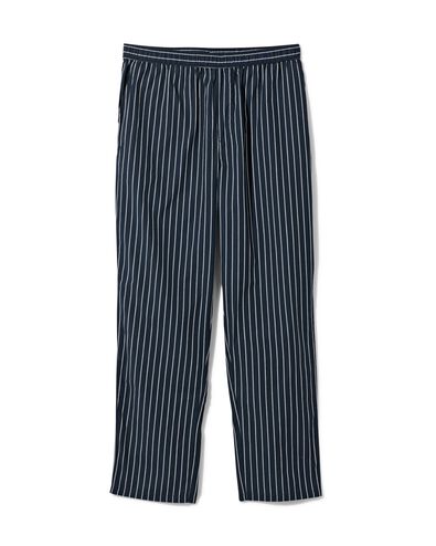 heren pyjamabroek met ruiten poplin katoen donkerblauw M - 23670772 - HEMA