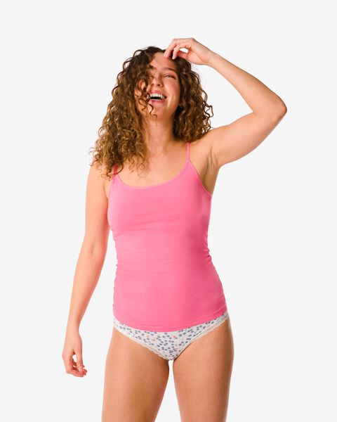 dames hemd katoen/stretch roze - 1000031545 - HEMA