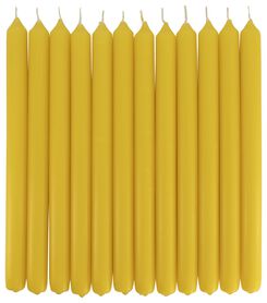 lange huishoudkaarsen Ø2.2x29 geel - 12 stuks - 13502791 - HEMA