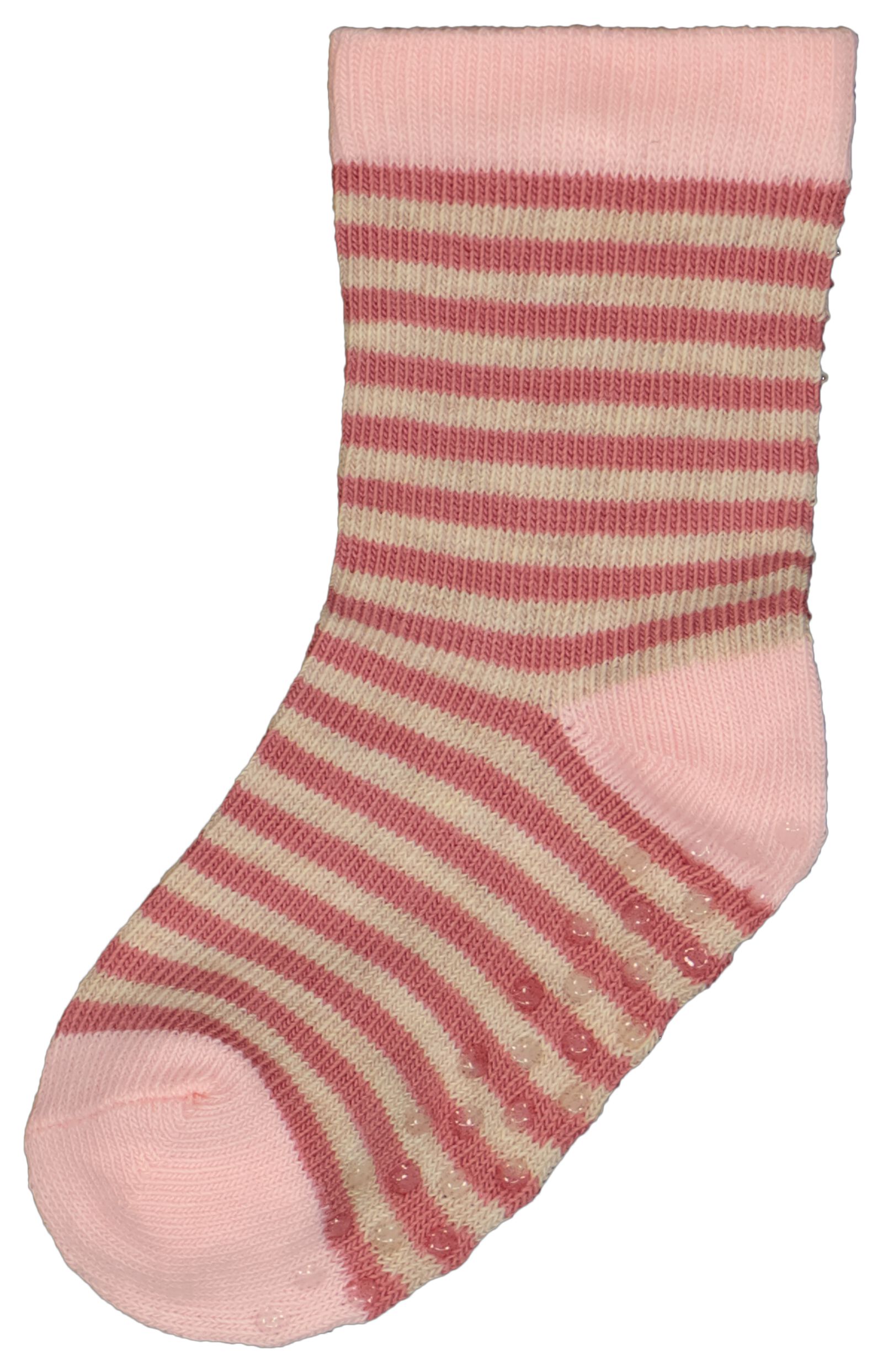 baby sokken met katoen - 5 paar roze roze - 1000028748 - HEMA
