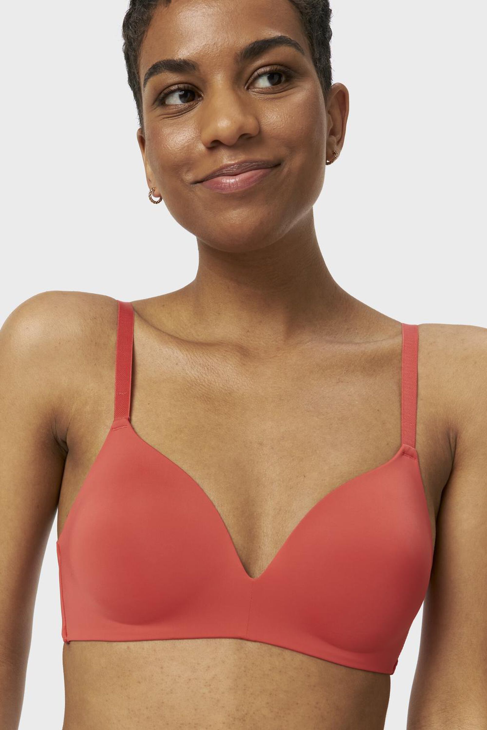 voorgevormde bh zonder beugel micro rood - 1000027829 - HEMA