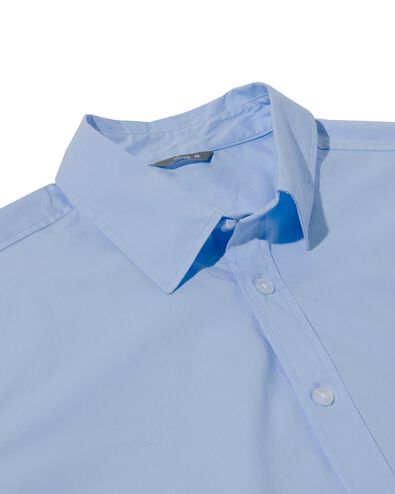heren overhemd katoen met stretch lichtblauw M - 2100721 - HEMA