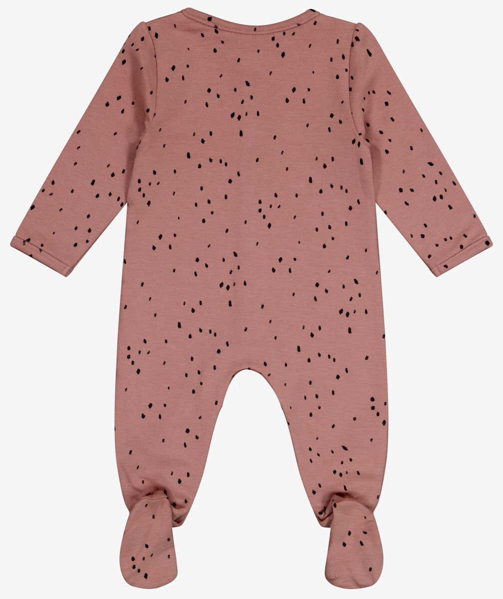 newborn jumpsuit met bamboe gevlekt roze roze - 1000026342 - HEMA