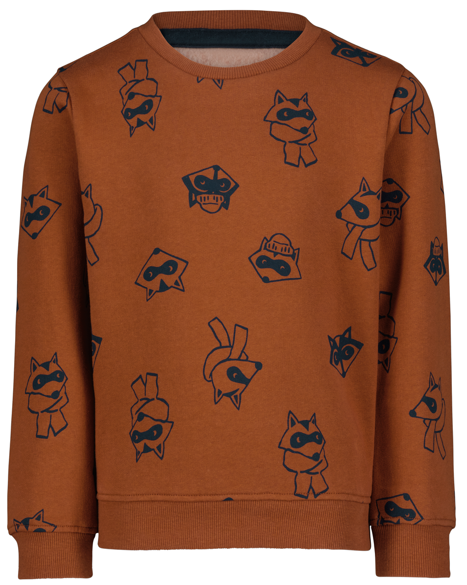 kinder sweater met wasberen bruin - 1000029098 - HEMA