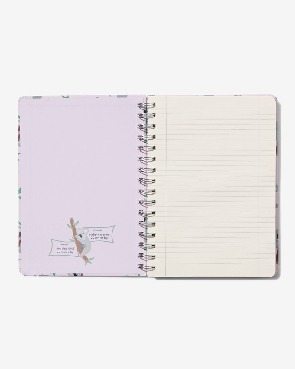 notitieboek met spiraal A5 gelinieerd koala - 14130093 - HEMA