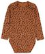 romper organic katoen stretch animal bruin 62/68 - 33344522 - HEMA