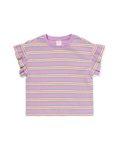 kinder t-shirt met ribbels paars 98/104 - 30863074 - HEMA
