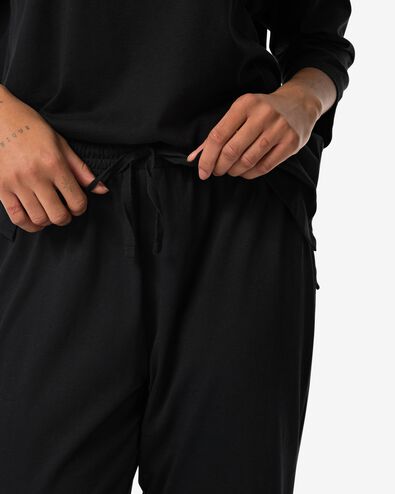 damespyjamabroek met katoen zwart zwart - 23470240BLACK - HEMA