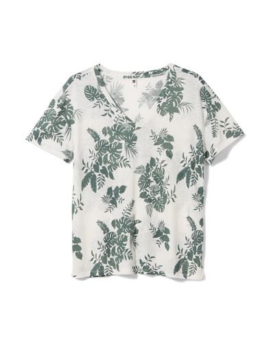 dames t-shirt Evie met linnen wit wit - 36263950WHITE - HEMA
