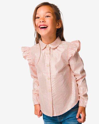 kinder blouse met glitterstrepen lichtpaars lichtpaars - 1000031905 - HEMA