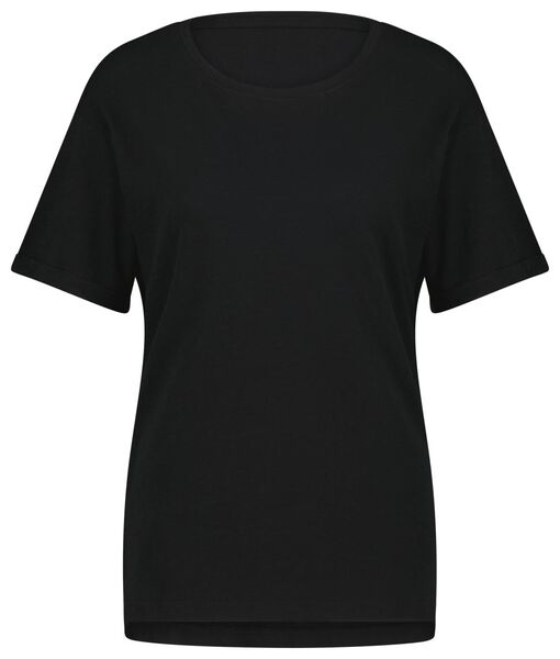dames t-shirt stippen zwart zwart - 1000023916 - HEMA