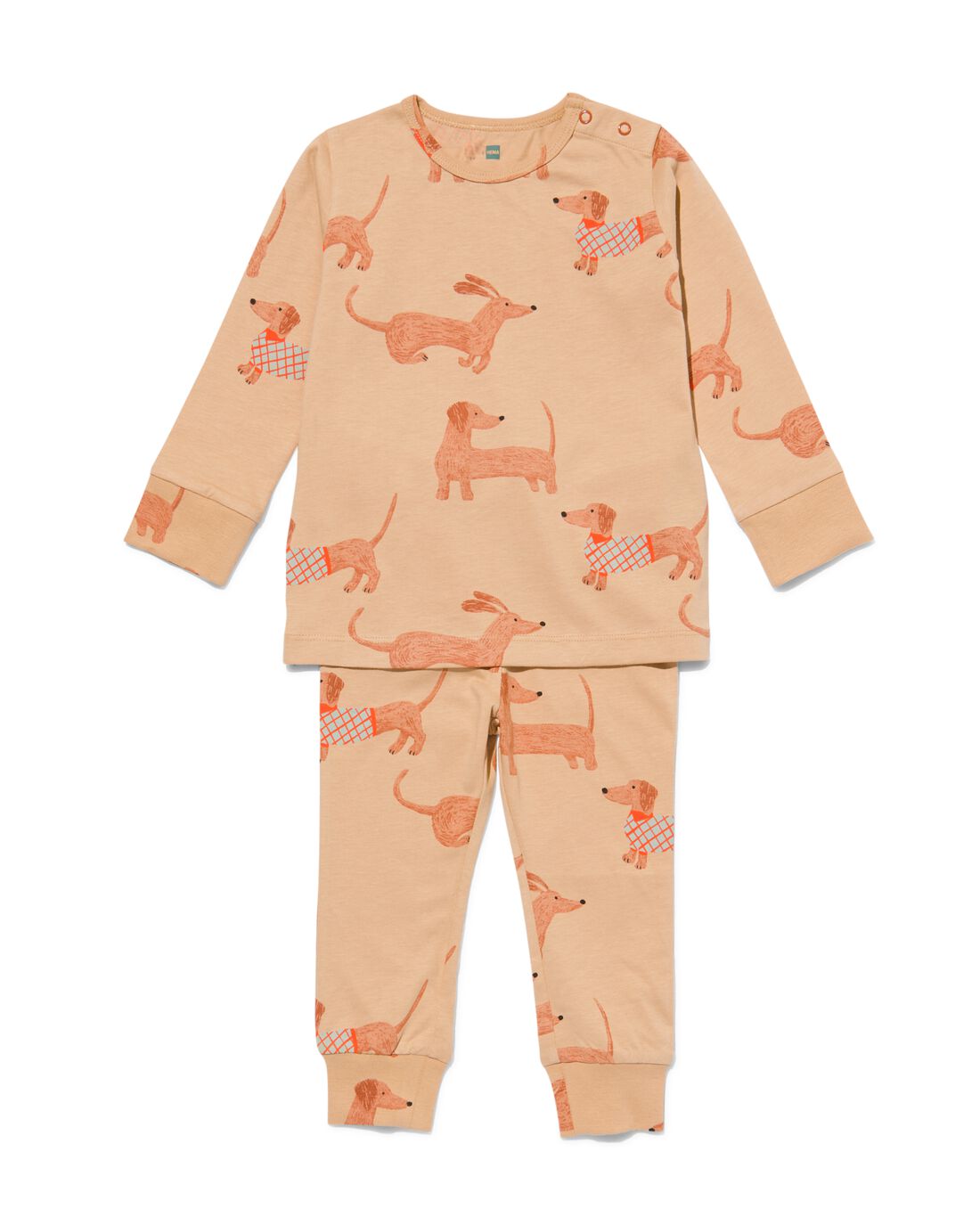 HEMA Baby Pyjama Katoen Hond Beige (beige)
