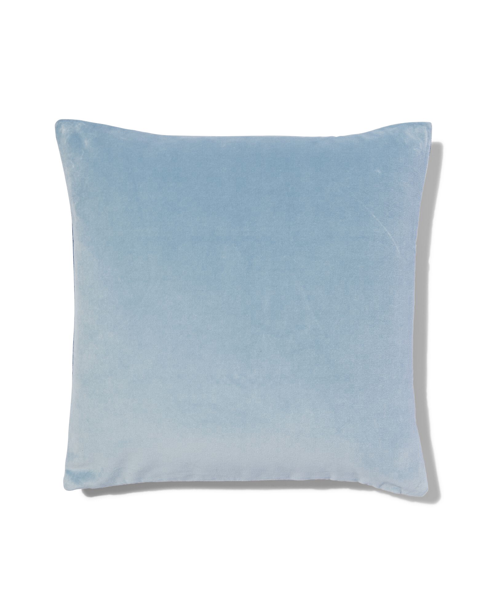 kussenhoes velours 50x50 blauw - 7323015 - HEMA