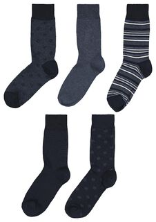Herensokken Grafisch - 5 Paar Donkerblauw (donkerblauw)