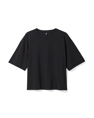 dames T-shirt oversized zwart zwart - 36040241BLACK - HEMA