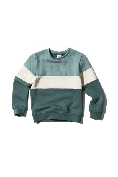 kinder sweater met kleurblokken groen groen - 1000029031 - HEMA
