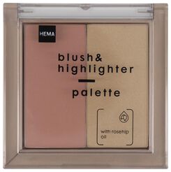 blush & highlighter palette rose pink glow - 11290271 - HEMA