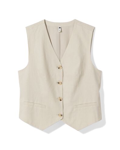 damesgilet Isla linnen zand zand - 36229465SAND - HEMA