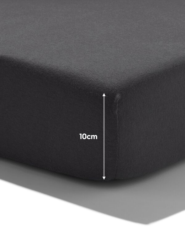splittopper hoeslaken 160x200/220cm jersey donkergrijs - 5180052 - HEMA