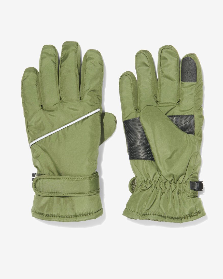 kinder handschoenen waterafstotend met touchscreen legergroen legergroen - 16731230ARMYGREEN - HEMA
