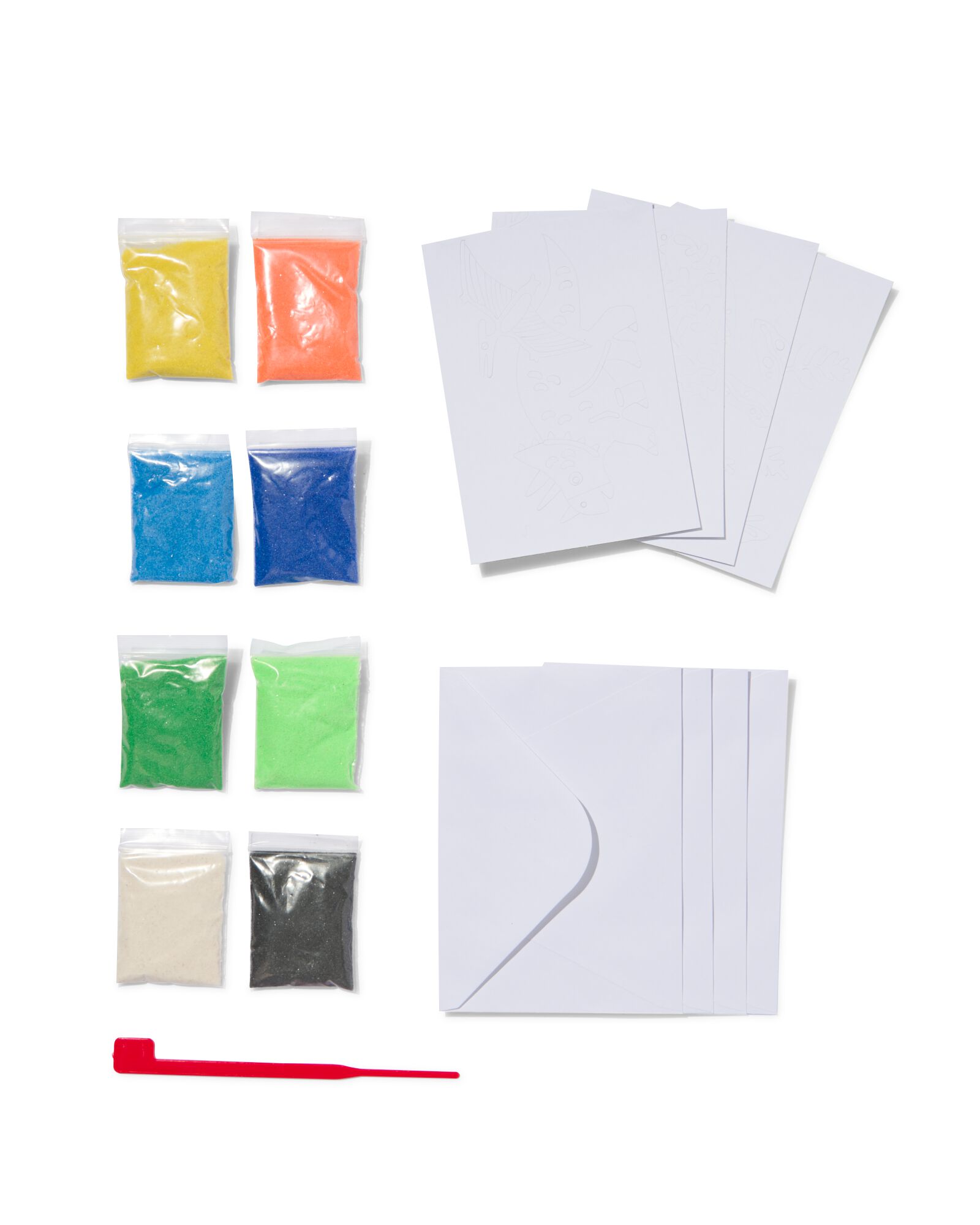 zandcreaties kaarten dieren - 4 stuks - 15920121 - HEMA