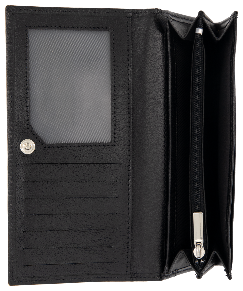 leren portemonnee 10x16.4 - RFID- zwart - 18120055 - HEMA