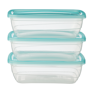 Opbergdozen 1L - 3 Stuks (aqua)