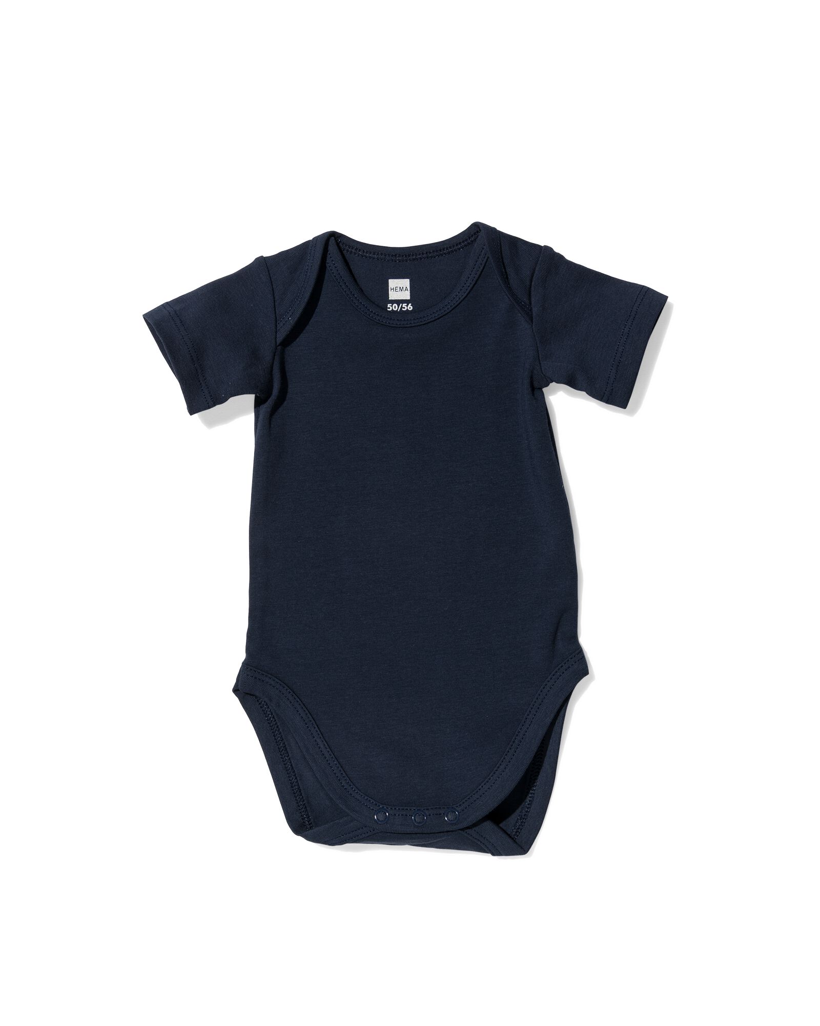 romper organic katoen stretch donkerblauw 50/56 - 33343621 - HEMA