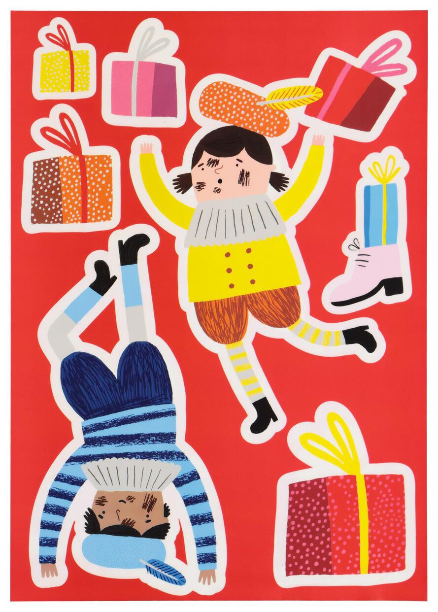 Raamstickers Xl Sinterklaas 42x30 3 Vel Hema