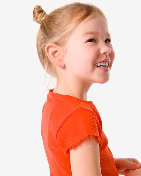 rukken Proficiat verslag doen van oranje kinder t-shirt met ribbels - HEMA